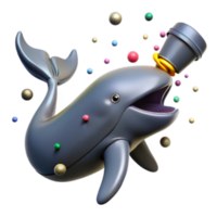 elegant abstract Gray Whale Spout with Noise Pollution Overlay Transparent Background detailed png
