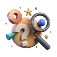 dramatic minimalist Inquiry Based Learning Icon Question Mark and Magnifying Glass Transparent Background png