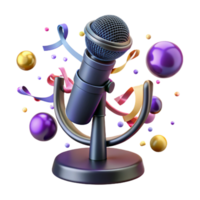 beautiful rustic Microphone with Stand Studio Lighting Transparent Background original png