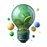 wonderful rustic Green Light Bulb with Plant Inside Transparent Background high resolution png