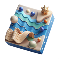 beautiful artistic Oceanography Chart Depth and Currents Isolated Element high resolution png