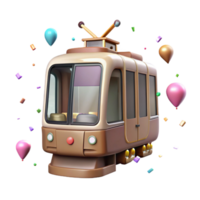 dramatic rustic Modern Tram Front View Isolated high quality png