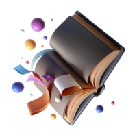 beautiful artistic Open Book with Blank Pages Transparent Background high quality png