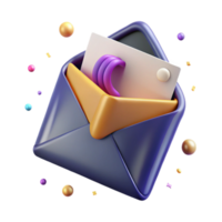 beautiful artistic Open Mail Envelope with Letter Inside Isolated genuine png