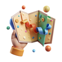 wonderful abstract Hand Holding Open Map Isolated png