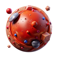 beautiful artistic Planet Mars with Red Surface Realistic View Cutout original png