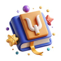beautiful abstract Psychology Book Icon Closed Pages Isolated authentic png