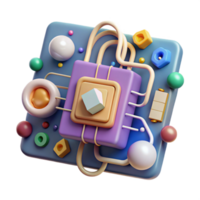 beautiful abstract Quantum Circuit Diagram with Nodes Cutout Isolated authentic png