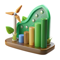beautiful abstract Renewable Energy Growth Chart Isolated on Transparent Background detailed png