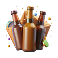 impressive traditional Local Craft Beer Bottles Top View Cutout high quality png