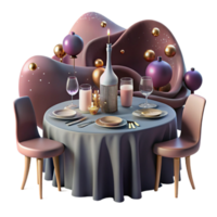 beautiful abstract Romantic Dinner Table Setting Cutout with Candlelight high resolution png
