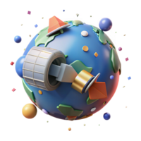 beautiful abstract Satellite Orbiting Earth Path Visible Transparent original png