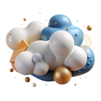 elegant rustic Group of Clouds Cutout with Realistic Shadows png