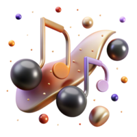 elegant minimalist Music Notes Floating Isolated on Transparent Background premium png