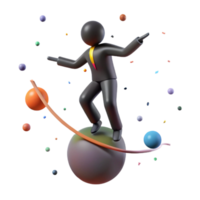 beautiful rustic Silhouette of Person Balancing on Tightrope Isolated professional png