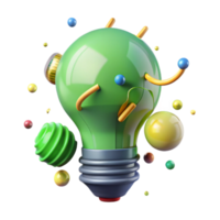wonderful artistic Green Energy Lightbulb Cutout premium png