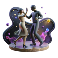 beautiful rustic Silhouette of Dancing Couple Cutout with Dynamic Pose authentic png