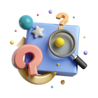 serene traditional Inquiry Based Learning Icon Question Mark and Magnifying Glass Transparent Background high resolution png