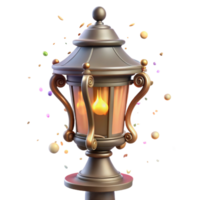 serene artistic Historical Streetlamp Transparent Background with Gaslight Design exclusive png