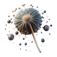 beautiful rustic Single Dandelion Seed Head Cutout high resolution png