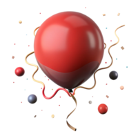 beautiful rustic Single Red Balloon Isolated on Transparent Background 4K png