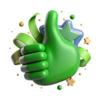 stunning modern Green Thumb Up Icon Transparent Background with White Outline exclusive png