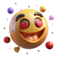 beautiful rustic Smiling Emoticon with Heart Eyes Transparent Background exclusive png