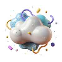vibrant abstract Isolated Cloud Element Cutout with Clean Lines premium png