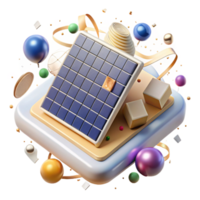beautiful vintage Solar Panel Array Top Down View Cutout Transparent Background authentic png