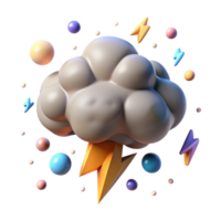 stunning modern Isolated Hail Cloud with Lightning Cutout genuine png