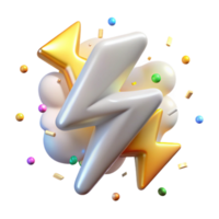 stunning modern Lightning Bolt Bright White Transparent Background Cutout png