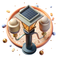 beautiful abstract Solar Powered Street Lamp Top View Isolated premium png