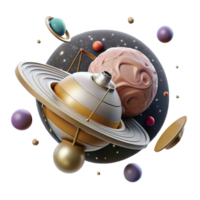 beautiful abstract Space Probe Exploring Planet Transparent Background professional png