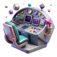 impressive classic Spaceship Cockpit Controls Illuminated Isolated high quality png