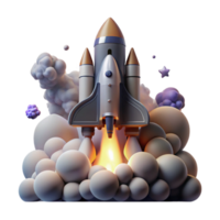 beautiful abstract Space Shuttle Launch Cutout with Smoke Plume Isolated exclusive png