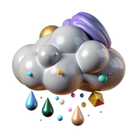 stunning abstract Isolated Rain Cloud with Realistic Water Droplets png