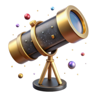 vibrant minimalist Space Telescope Cutout with Gold Foil Insulation Transparent Background 4K png