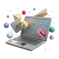elegant classic Gray Laptop Isolated with Front View Angle high quality png