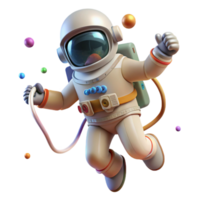 elegant artistic Spacewalk Astronaut Tethered Isolated Element authentic png