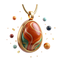 elegant modern Polished Jasper Pendant Isolated on White Background exclusive png