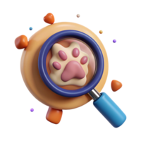 serene contemporary Magnifying Glass on Animal Footprint Transparent Background Close Up high resolution png