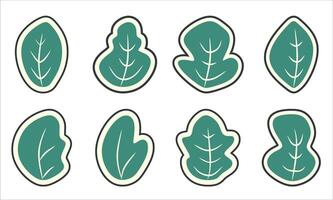 set of leaf icons with different shapes and sizes vector