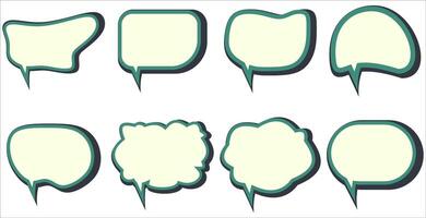 Collection of empty comic speech bubbles with halftone shadows vector