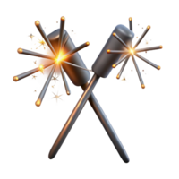 serene modern Sparklers Crossed with Sparks Transparent exclusive png