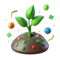 impressive creative Green Sprout Emerging From Soil Cutout high resolution png