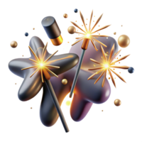 extraordinary contemporary Sparklers with Bright Sparks Cutout with Long Exposure 4K png