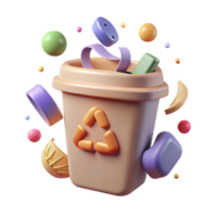 elegant minimalist Recycle Bin Icon Simple Design Cutout Element detailed png