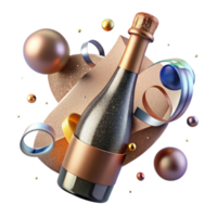 serene traditional Sparkling Cider Bottle with Label Transparent Background detailed png