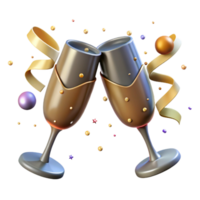 dramatic abstract Sparkling Cider Toast Isolated on Transparent Background original png