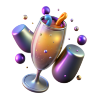dramatic minimalist Sparkling Cider with Festive Glow Isolated authentic png